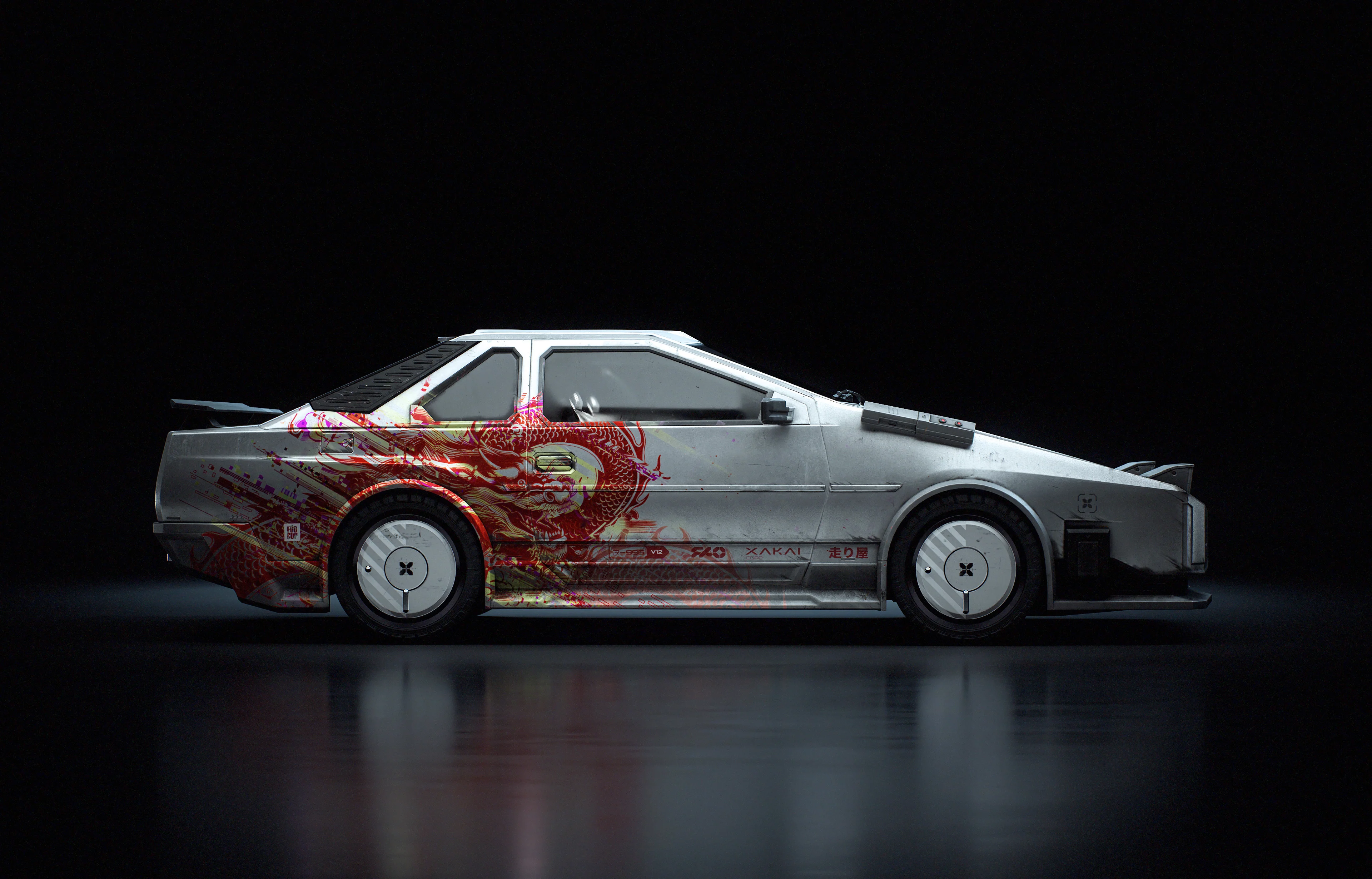CyberPunk Sports Car 3D Model - Image 4